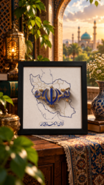 تابلو «ایران در پناه اقتدار» | طرح نقشه ایران - تصویر 2