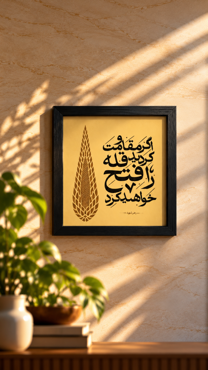 9-wall-3 تابلو تایپوگرافی «اگر مقاومت کردید قله را فتح خواهید کرد» - تصویر 1